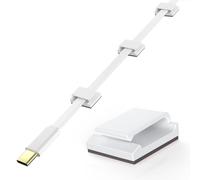 AGPTEK 100 PCS Clips Câbles Adhésifs Réglables, Premium Acrylique Câble Rangement de Fils Electriques, Colliers de Serrage Câble Attache Pour Organiseur Bureau/PC/Chargeur/Lampe/Voiture/Maison-Blanc