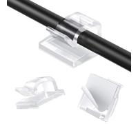 AGPTEK 110 Clips Câbles, Attache Câble Adhesif avec Coussinets Solides, Kit de Serre-câbles pour Bureau, Gestion des Câbles pour Cordon d'alimentation/Câble de Chargement USB/Câble Audio, Transparent