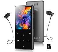 AGPTEK 128Go MP3 Bluetooth 5.4 avec Haut-Parleur, 2.4" Grand Écran Lecteur MP3 Sport en Métal Son HiFi sans Perte Lecteur de Musique Enfant Portable Baladeur MP4 avec Bouton Enregistreur Radio FM-Noir