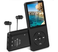 AGPTEK 16Go Lecteur Mp3 avec Écouteurs, Radio FM, Enregistrement, e-Book 1,8"" Lecteur MP3 Sport, Extensible à 128 Go-Noir