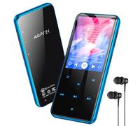 AGPTEK 16Go MP3 Bluetooth avec Haut-Parleur, 2.4" Grand Écran Lecteur MP3 | Qualité Sonore HiFi Audio MP4 Baladeur Sport en Métal de Bouton Tactile Radio FM Podomètre Enregistreur 60H de Musique-Bleu