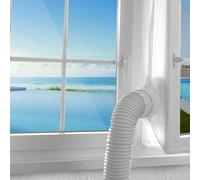 AGPTEK 300CM Tissu de Calfeutrage Fenêtre pour Climatiseur Mobile Sèche-Linge et Déshumidificateurs, Kit Joint de Fenêtre Étanche Installation Facile avec Fermeture à Glissière et Ruban Adhésif