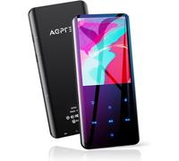 AGPTEK 32Go Haut-Parleur MP3 Bluetooth 5.3, 2.4 Pouces Grand Écran Lecteur Musical Sport HiFi Audio en Métal avec Bouton Tactiles de Volume/Podomètre/Radio FM, Carte TF Jusqu’à 128G-Noir