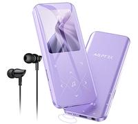 AGPTEK 32Go MP3 Bluetooth 5.3 avec Haut-Parleur, 2,4" Écran Coloré Lecteur Musique Son HiFi avec Bouton Tactile/Radio FM/USB C/Enregistreur Line-in, Baladeur MP4 Sport Support Carte 128Go-Violet