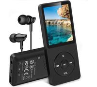 AGPTEK 32Go Mp3 Classique avec Haut-Parleur 1.8'' Lecteur Musique 70H Ultra-Longue Autonomie Radio FM Petit Baladeur MP3 Sport Noir