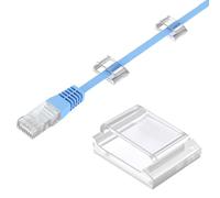 AGPTEK 60 PCS Clips Câbles Adhésifs Réglables, Premium Acrylique Câble Rangement de Fils Electriques, Colliers de Serrage Câble Attache Pour Organiseur Bureau/PC/Chargeur/Lampe/Voiture-Transparent