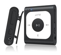 AGPTEK 64Go Lecteur MP3 Bluetooth 5.3 avec Clip, Design Exclusif Lecteur de Musique Portable avec Radio FM Lecture Aléatoire Son HiFi, Baladeur Sport Numérique avec Capacité de 13000+ Titres-Noir