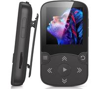 AGPTEK 64Go MP3 Bluetooth 5.3 avec Clip, Lecteur MP3 Baladeur Sport Portable HiFi, Lecteur Musique avec Bouton Volume, Radio FM/Podomètre/Enregistreur Vocal, Extensible pour 192Go-Noir