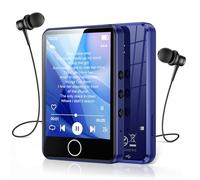 AGPTEK 64Go MP3 Bluetooth 5.3, Baladeur Numérique 2.8" Tactile Lecteur Musique HiFi avec Haut-Parleur/Radio FM/Enregistreur, Externe Jusqu'à 128Go, Incluse Protection en Silicone et Écouteurs, Bleu