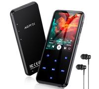AGPTEK 64Go MP3 Bluetooth avec Haut-Parleur 2.4" Écran Lecteur MP3 Métal | Qualité Sonore HiFi Audio MP4 Baladeur Sport de Bouton Tactile Radio FM Podomètre Enregistreur 60H de Musique-Noir