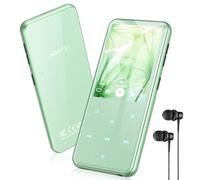 AGPTEK 64Go MP3 Bluetooth avec Haut-Parleur, 2.4" Grand Écran Lecteur MP3 en Métal Qualité Sonore HiFi Audio MP4 Baladeur Sport de Bouton Tactile Radio FM Podomètre Enregistreur 60H de Musique-Vert