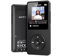 AGPTEK A02 Lecteur MP3 64 Go avec Bluetooth 5.3, lecteur de musique portable avec écran de 4,57 cm et haut-parleur, radio FM, enregistreur vocal, prend en charge une extension jusqu'à 128 Go, Noir