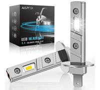 AGPTEK Ampoules H1 LED, 60W 16000LM Phare pour Voiture et Moto, H1 LED Anti Erreur 400% Luminosité 6000K Blanc, Remplace Lampes Halogène Xénon IP68 Étanche pour Feux de Croisement - 2 Pièces