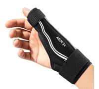 AGPTEK Attelle de Pouce Droit ou Gauche, Double Maintien, Semi-fermée, M | Ergonomique Orthèse de Pouce Poignet pour Rhizarthrose, Arthrose, Tendinite, Doigt à Ressaut, Ténosynovite de De Quervain