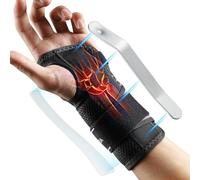 AGPTEK Attelle Poignet, Orthese Poignet Gauche avec 2 Plaques en Aluminium, Idéal pour Syndrome du Canal Carpien, Tendinite, Arthrite & Entorses. Respirant, Confortable pour la Nuit, Gauche, S/M