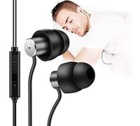 AGPTEK Écouteurs Bouchons d'oreille en Silicone Anti Bruit 3.5mm Jack | Casque Intra Auriculaires avec Micro et Contrôle du Volumepour Dormir, Sport, Voyage, Méditation et Relaxation-Noir