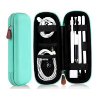 AGPTEK Étui pour Apple Pencil, étui de Transport Fin en Cuir PU Compatible avec Accessoires Apple Pencil, câble USB, écouteurs, Stylet Samsung Stylus iPad Pro, Stylo d'enregistrement, Vert