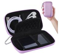 AGPTEK Etui Rigide MP3 avec Double Filet, Double Zip et Mousqueton | Pochette MP3(14.6X8.4X3.8CM) Ranger Protéger Lecteur MP3 de 4''/iPod Nano iPod Shuffle/Ecouteur ble USB-Violet