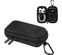 AGPTEK Etui Rigide Nylon pour Ranger et Protéger Mp3(9cm)/Ecouteur/Clé-Noir | avec Double Filet et Double Zip pour A02/M3 MP3 (Taille : 11.8CMx6.8CMx3.8CM, Compatible avec Lecteur de Ecran 1.8 Pouces)