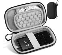 AGPTEK Etui Rigide pour Ranger et Protéger Mp3(10cm)/Ecouteur vec Double Filet et Double Zip Noir