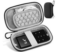 AGPTEK Etui Rigide pour Ranger et Protéger MP3/Ecouteur/Clé - Double Filet et Double Zip pour A19/M1P - Compatible avec Ecran 2,4 Pouces (13.2CMx7CMx3.8CM) - Noir