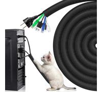 AGPTEK Gaines de Câbles 3 Mètre -13mm, Protecteur de Cordon pour Chien et Chat, Textile Flexible Protection de Câble, Goulotte de Câble à Fermeture Automatique pour Bureau, TV, Ordinateur, PC - Noir