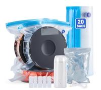 AGPTEK Kit de stockage de filament d'impression 3D avec pompe de voiture, sac sous vide pour imprimante 3D, 20 pièces, avec pompe de voiture, bleu transparent
