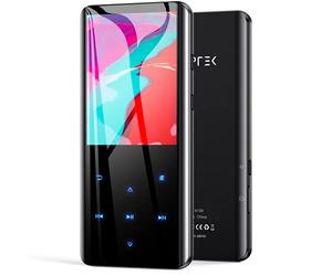 AGPTEK Lecteur MP3 Bluetooth 5.0 avec Écran Couleur TFT 2,4", Lecteur de Musique HiFi avec Haut-Parleur, Radio FM, E-Book, Enregistrement Vocal, Mise en Veille, Support jusqu'à 128 Go, Noir