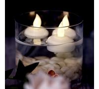 AGPtek Lot 12 LED Bougie Flottante sans Flamme Etanche Flottant pour Decoration de Wedding Party Maison - Blanche Chaude