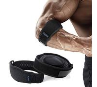 AGPTEK Lot de 2 sangles de coude de tennis réglables et antidérapantes avec coussinet EVA pour tennis, golf, haltérophilie, cricket, canotage, unisexe, gris