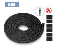 AGPTEK Manchon de Câble Gaine 6M Souple Ajustable, Gestion des Câbles Rangement Tressée Fendue en PET, Diamètre 5-10mm