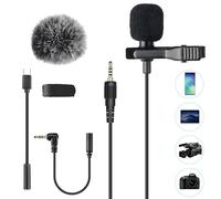 AGPTEK Microphone PC 3.5mm Jack Audio avec Clip et Fourrure Pare-Brise