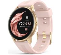 AGPTEK Montre Connectée Femme Bluetooth 5.0 avec Fréquence Cardiaque Podomètre Sommeil Musique Etanche IP68 pour iOS/Android-Or