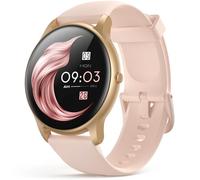 AGPTEK Montre Connectée Femme,Smartwatch Bluetooth 5.2 Étanche 5ATM Tracker d'Activité avec Fréquence Cardiaque Podomètre Sommeil Contrôle de la Musique Bracelet Intelligent pour iOS/Android-Or Rose