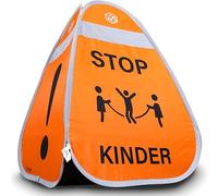 AGR Living Cube d'avertissement pour enfants - Panneau d'avertissement de rue avec réflecteur - Support pop-up pour les routes de jeu, les chemins scolaires et les zones résidentielles - 65 x 45 x 45