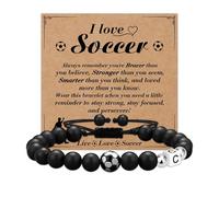 AGR8T Bracelet de football avec initiales faites à la main pour les fans de sport, les fans d'équipe, les pères, les amis, les fêtes d'anniversaire, One Size, Pierre, Pas de pierre précieuse