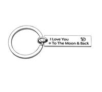 AGR8T Porte-clés pour petit ami, petite amie, cadeaux « I Love You To The Moon And Back », Argenté., 1*4