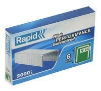 Rapid, 11905731, Agrafes N°140, Longueur 6mm, 2000 pièces, Pour les travaux de construction et d’isolation, Fil galvanisé, Haute performance Gris