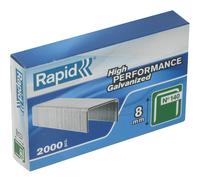 Rapid, 11908131, Agrafes N°140, Longueur 8mm, 2000 pièces, Pour les travaux de construction et d’isolation, Fil galvanisé, Haute performance