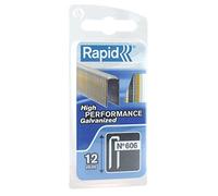 Rapid, 40109527, Agrafes N°606, Longueur 12mm, 1200 pièces, Pour charpenterie et matériaux résistants, Fil galvanisé enduit de résine, Haute performance