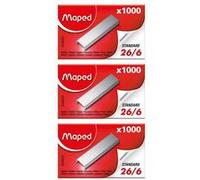 Agrafes - 26/6 - Standard - 1000 unités - Pour agrafeuse - Maped - 3 boîtes
