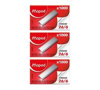 Agrafes - 26/6 - Standard - 1000 unités - Pour agrafeuse - Maped - 3 boîtes