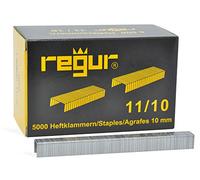 Agrafes à fil plat REGUR type 11 galvanisées - 5000 pièces de longueur 11/10 mm - agrafes pour la fixation de feuilles, papier, carton, textiles et bien plus encore