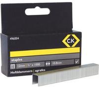 Agrafes C.K, 10,5 x 12 mm, contenu : 1.000 pièces Agrafes en acier de haute qualité, zinguées pour la fixation d'objets
