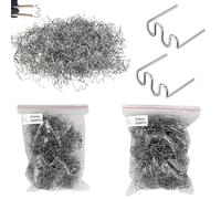 Agrafes Chaudes, 1000 PCS Soudage Plastique, Baguettes de Soudage Agrafe Chaude Clou 0.8mm / 0.6mm, Wave Style Soudure Plastique Clou de Soudure, pour Réparation de Pare-Chocs de Voiture