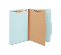 Agrafes coloré Pressboard Classification Folders, Juridiques, 1 Partition, Bleu clair, 20/Lot
