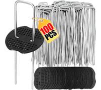 Agrafes de jardin de type U, piquets de tube de clôture robustes, broches Sod, pointe de paysage galvanisée pour maintenir les pelouses, barrière, clou de sol Mixed 40pcs