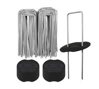 Agrafes de Jardin galvanisées de qualité supérieure, Paquet de 100 piquets en U avec rondelles de Protection pour Un ancrage extérieur Durable 100 pièces 300x40mmØ3mm