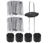 Agrafes de Paysage en Acier galvanisé, 100 pièces, Comprend des rondelles pour sécuriser Le Gazon Artificiel, la bâche, Le Molleton et Le Tissu de contrôle de l'érosion 100 pièces 150x40mmØ3mm