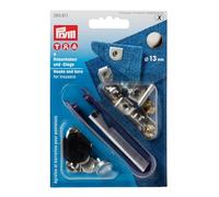 PRYM Agrafes & Barrettes Pantalon 13 mm Argenté
